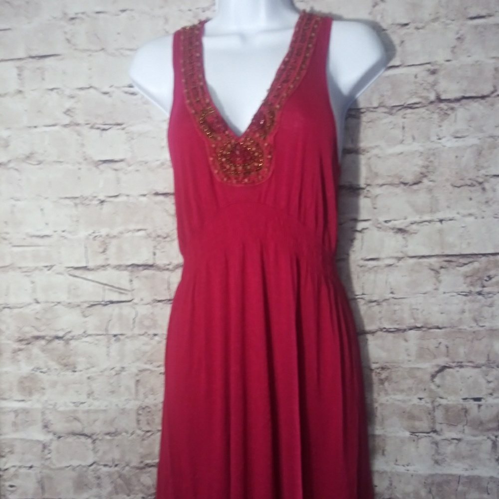 Vanity red beaded dress